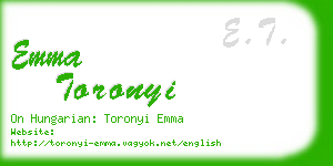emma toronyi business card